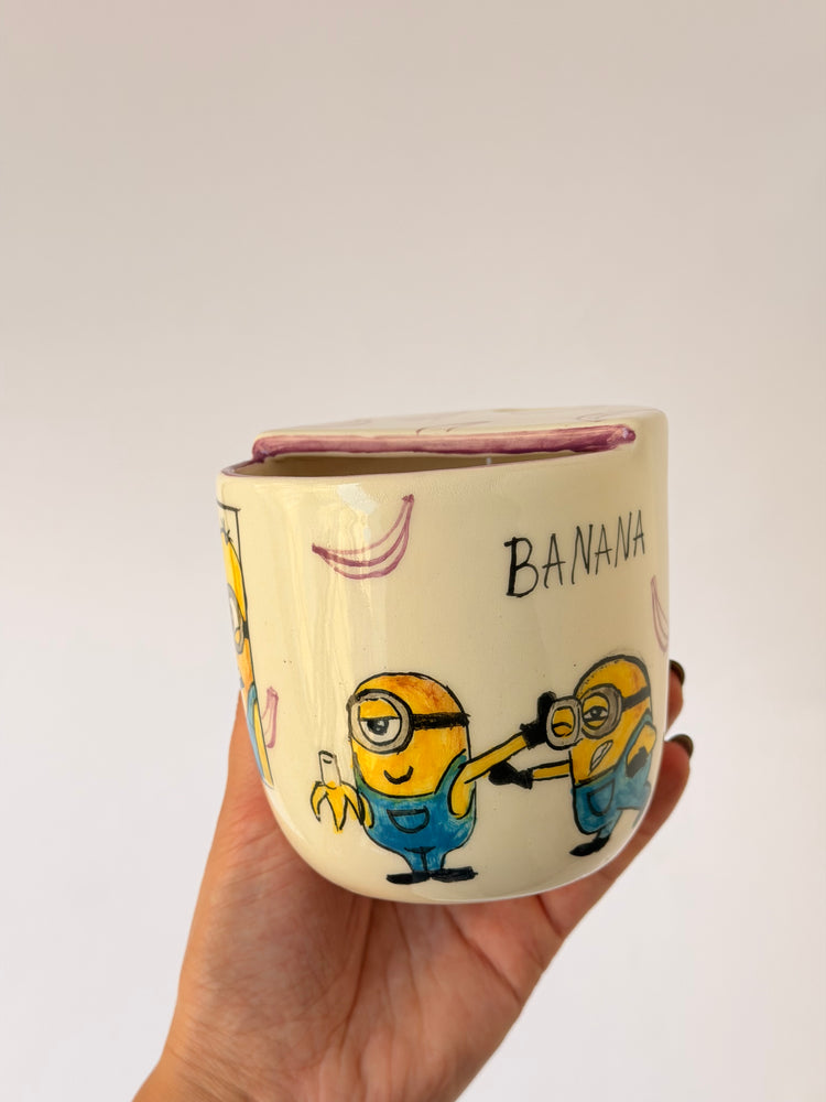 Banana handmade ceramic takeaway mug