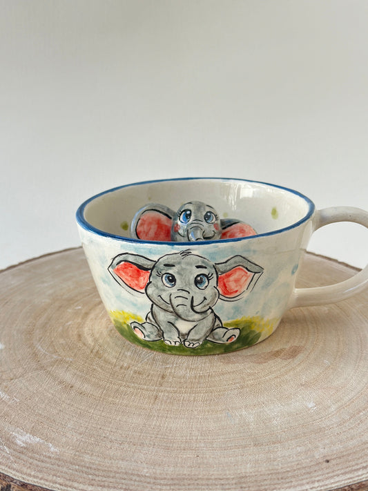 Elephant handmade mug