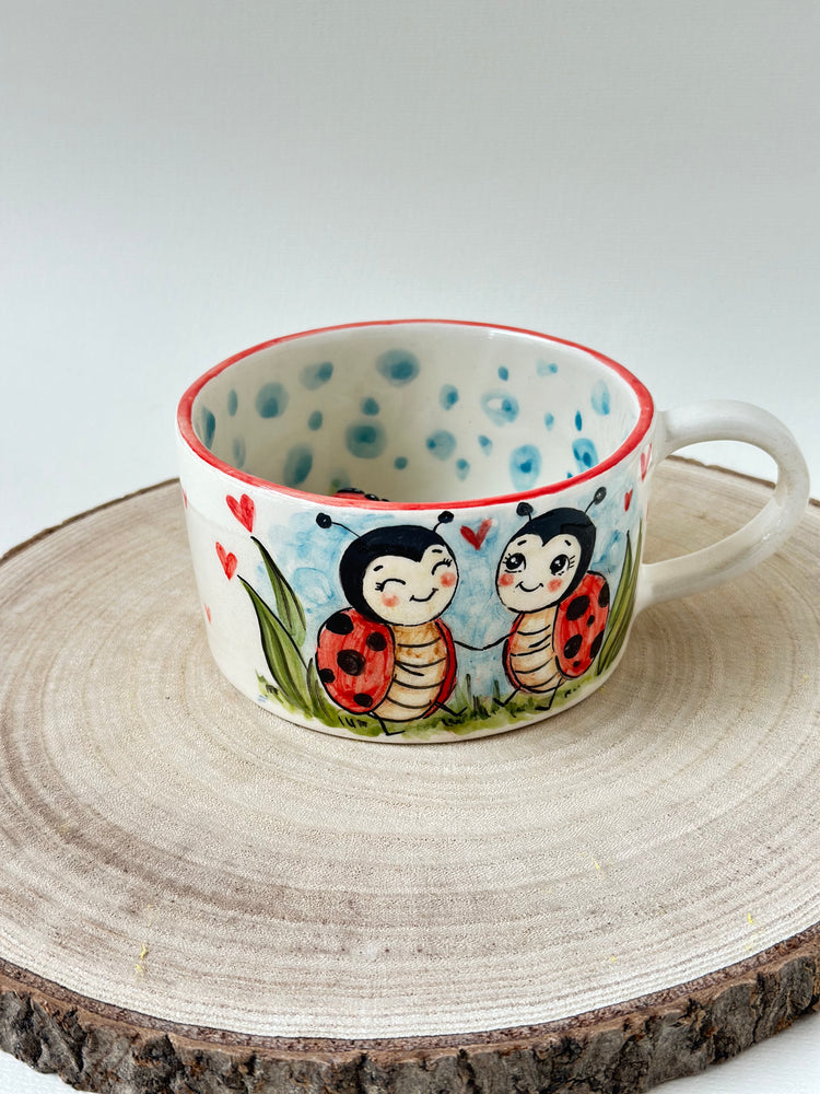 Ladybird handmade mug