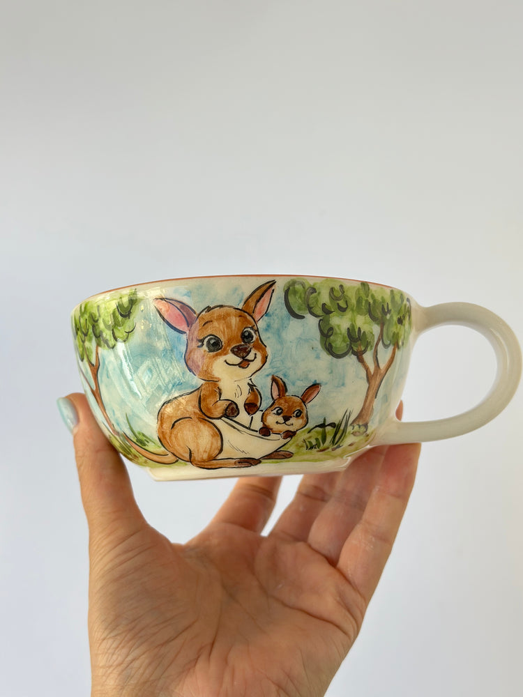 Kangaroo handmade ceramic mug