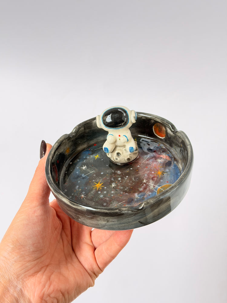 Cosmic handmade ceramic ashtray