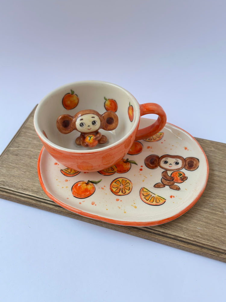 Cherubi handmade mug and plate