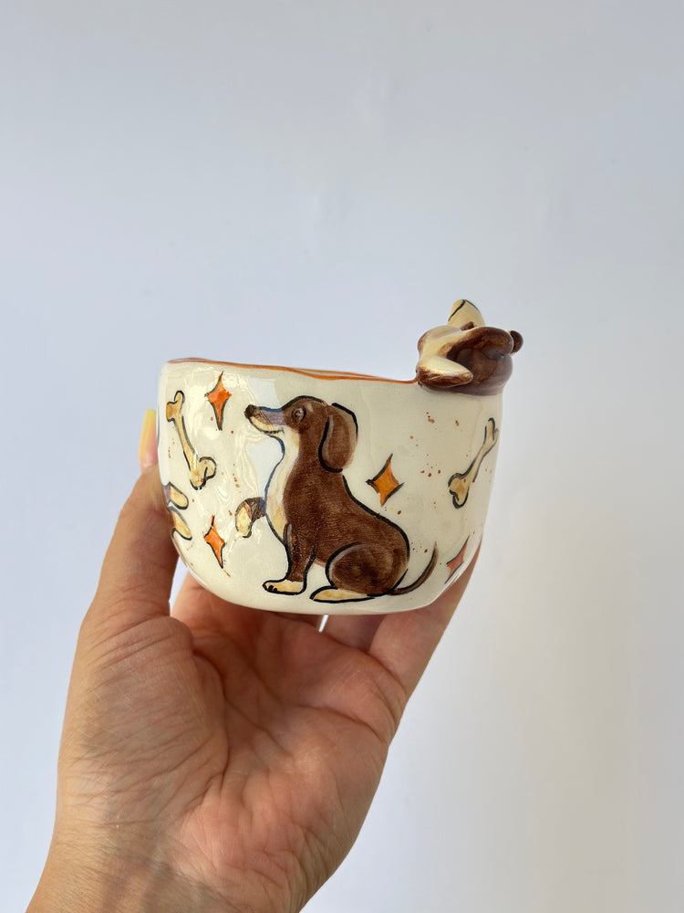 Dachshund dog handmade cup
