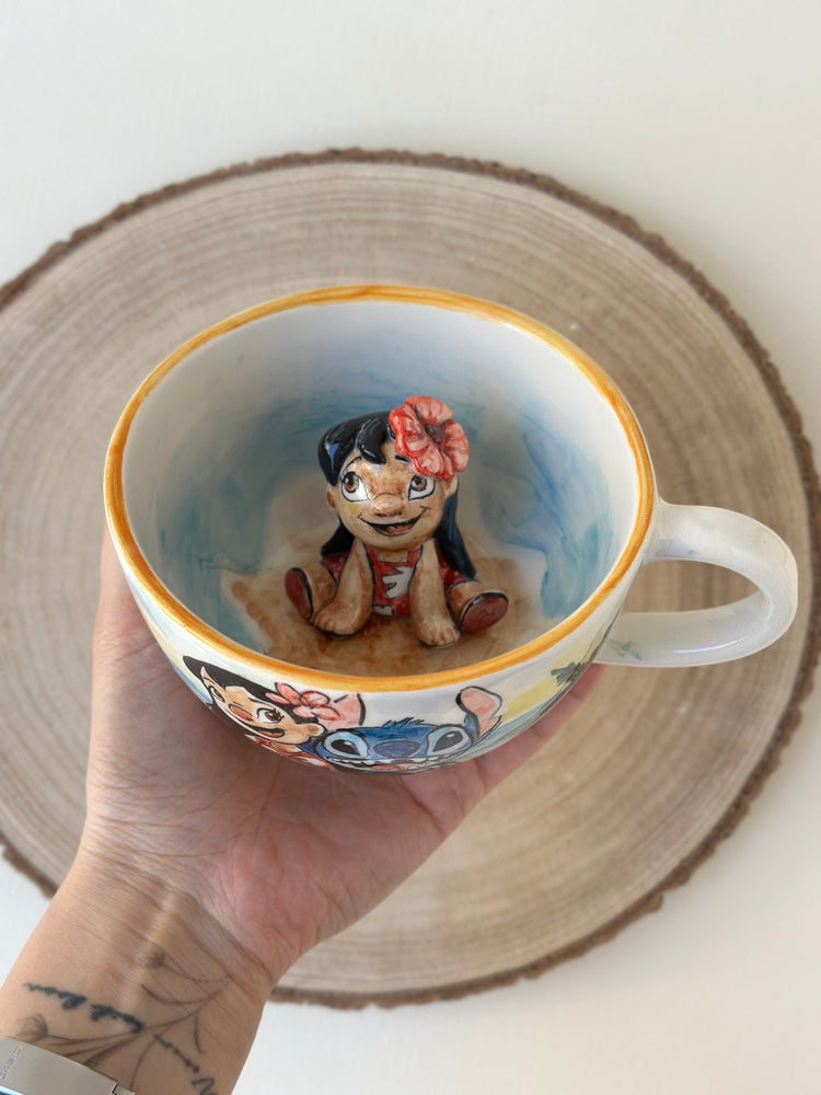 Stitch and Lilo handmade mug