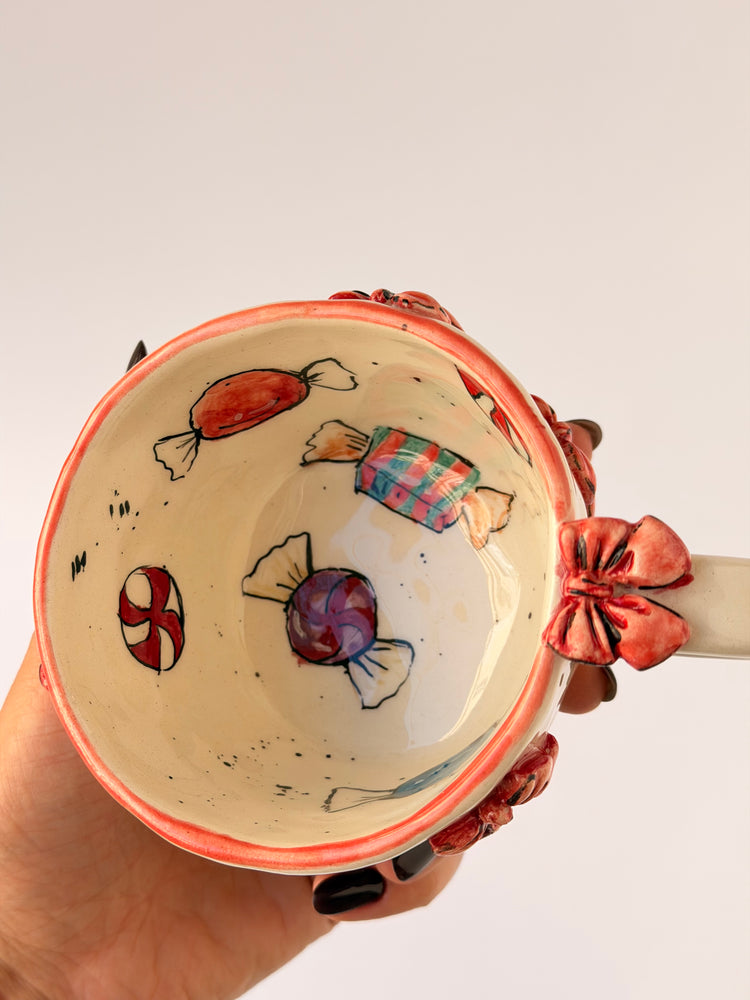 Pink handmade ceramic mug