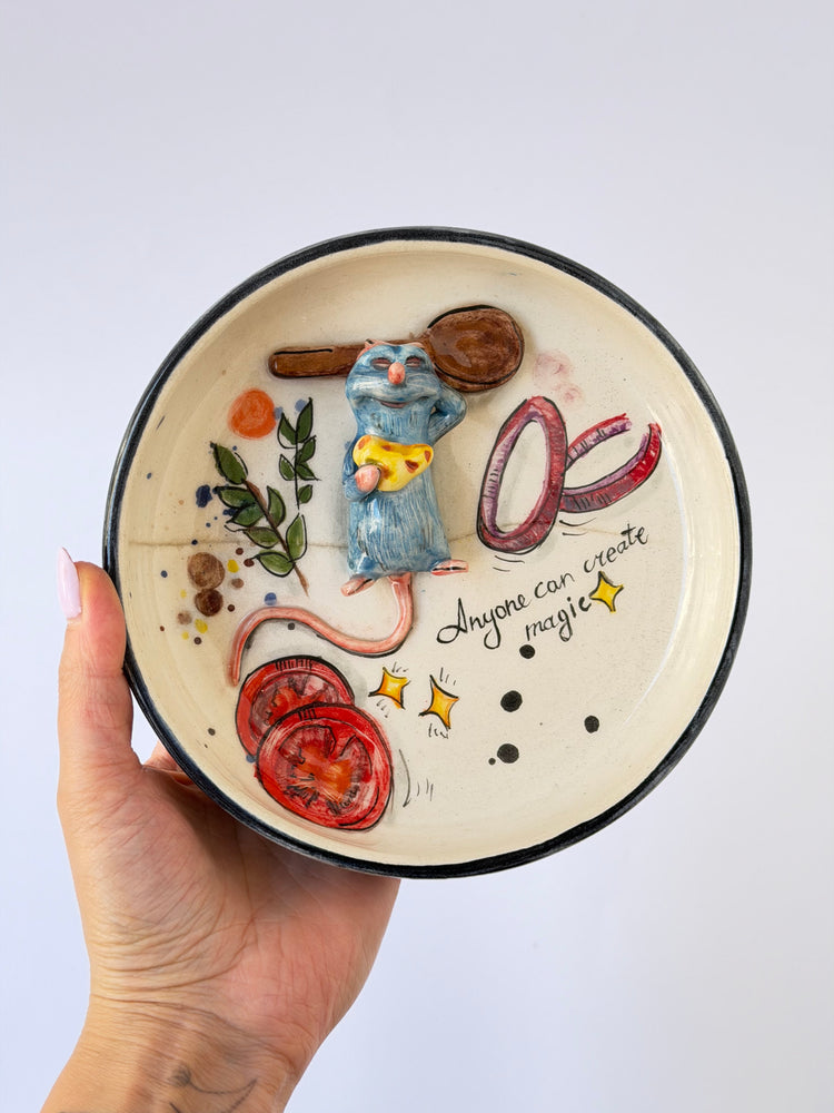 Little Chef handmade ceramic bowl (Note: The product is being sold at a discounted price due to a minor defect.)
