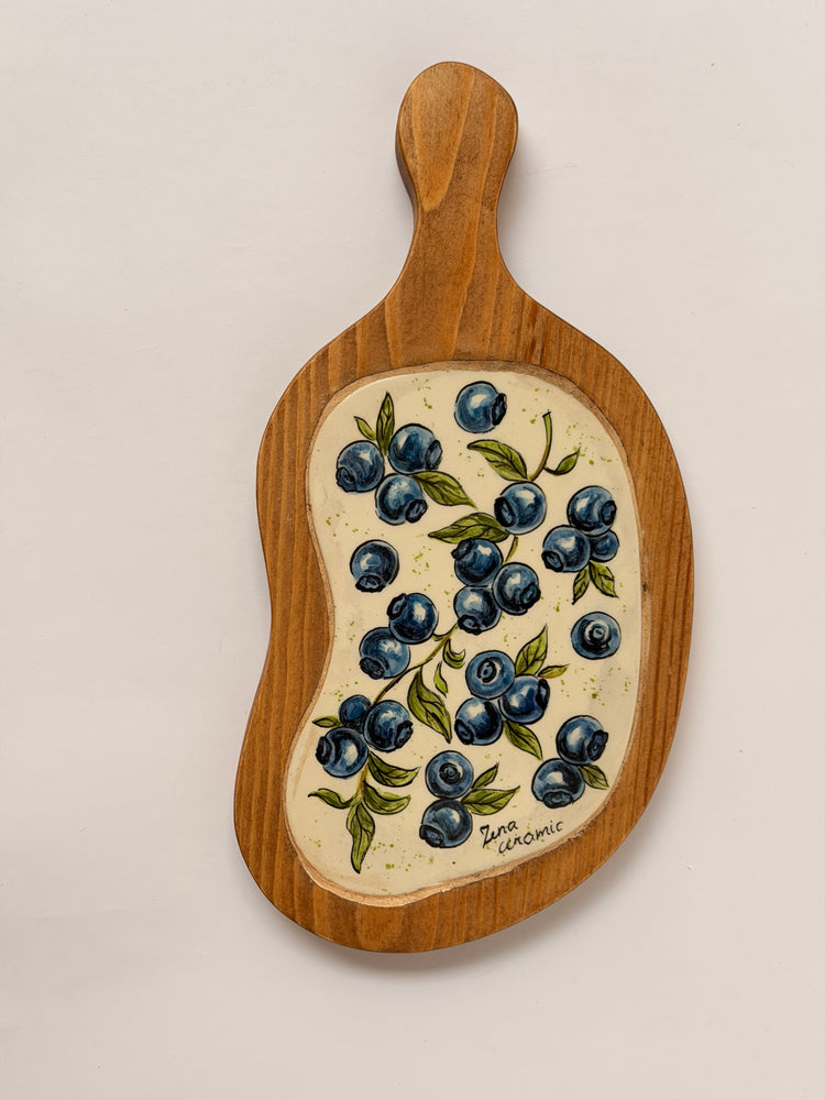 Ceramic & Wood Charcuterie Serving Board (29x14)