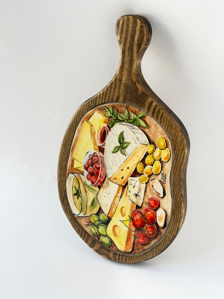 Handmade ceramic wooden serving tray