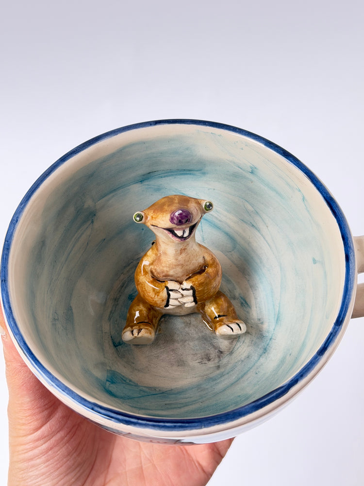 Ground sloth handmade ceramic mug