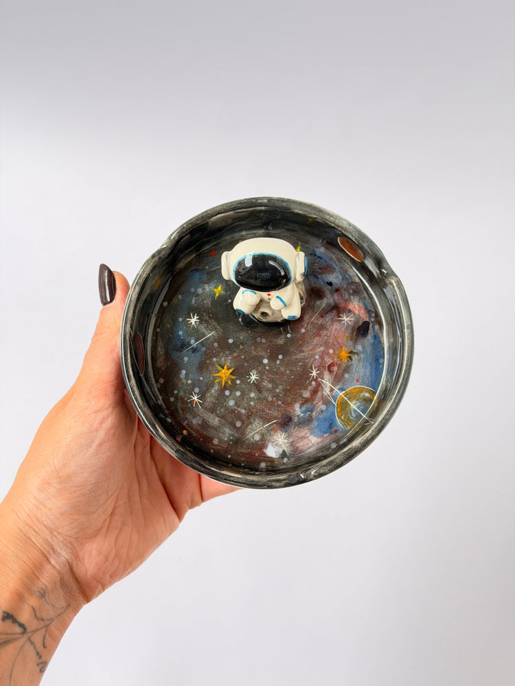 Cosmic handmade ceramic ashtray