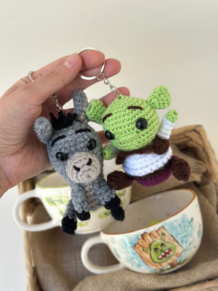 Shrek and Donkey special handmade mugs and keychans