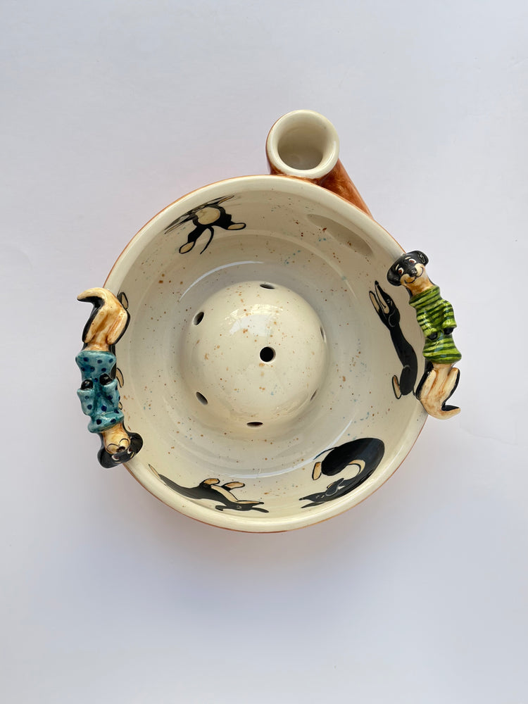 Dachshund dog handmade fruit washing bowl