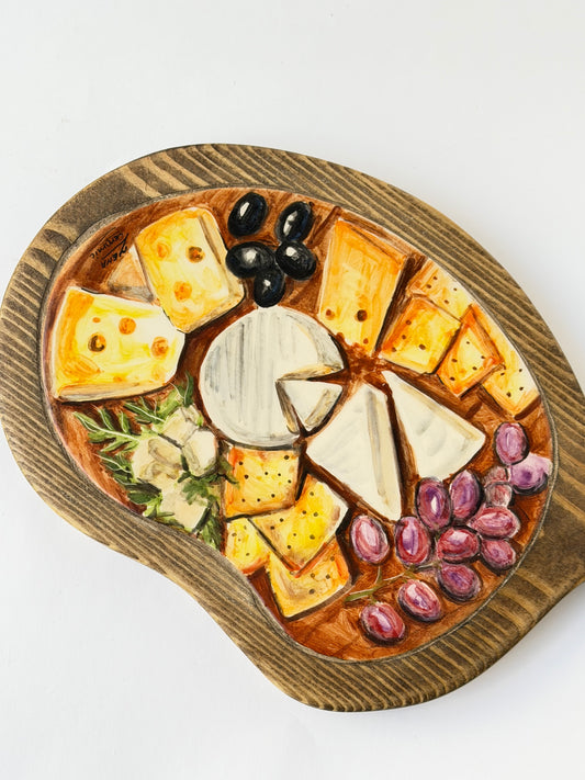 Handmade ceramic wooden serving tray