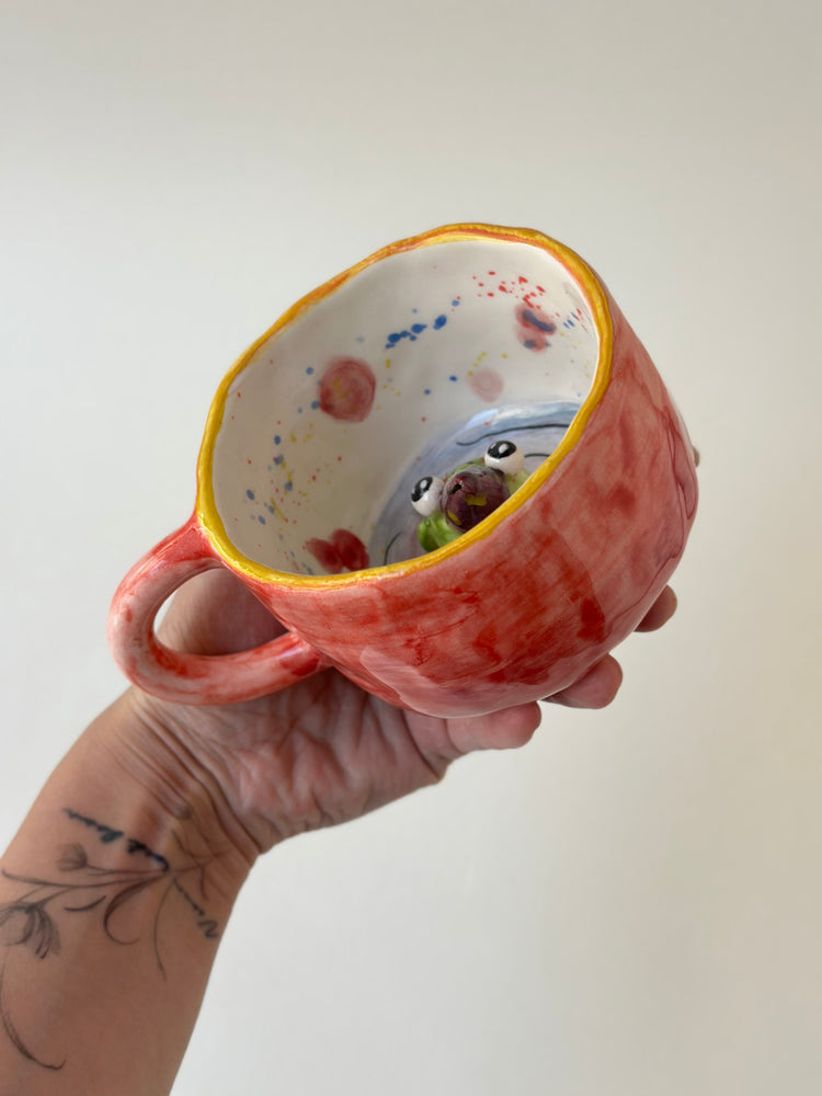 Frog handmade ceramic mug