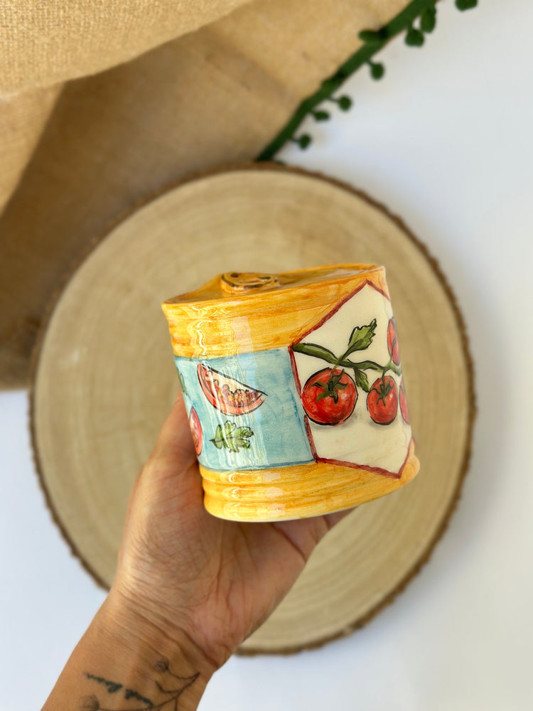 Canned goods handmade ceramic mug