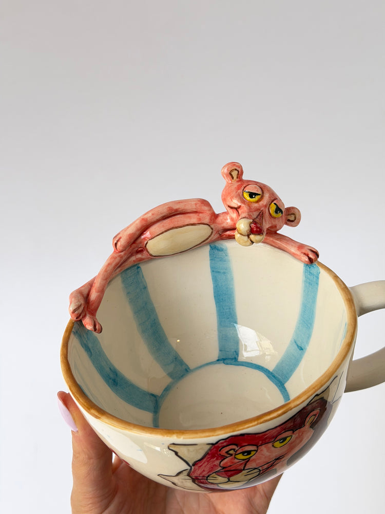 Panther handmade ceramic mug