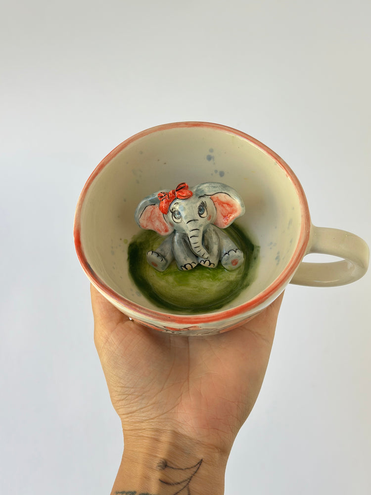 Elephant handmade ceramic mug