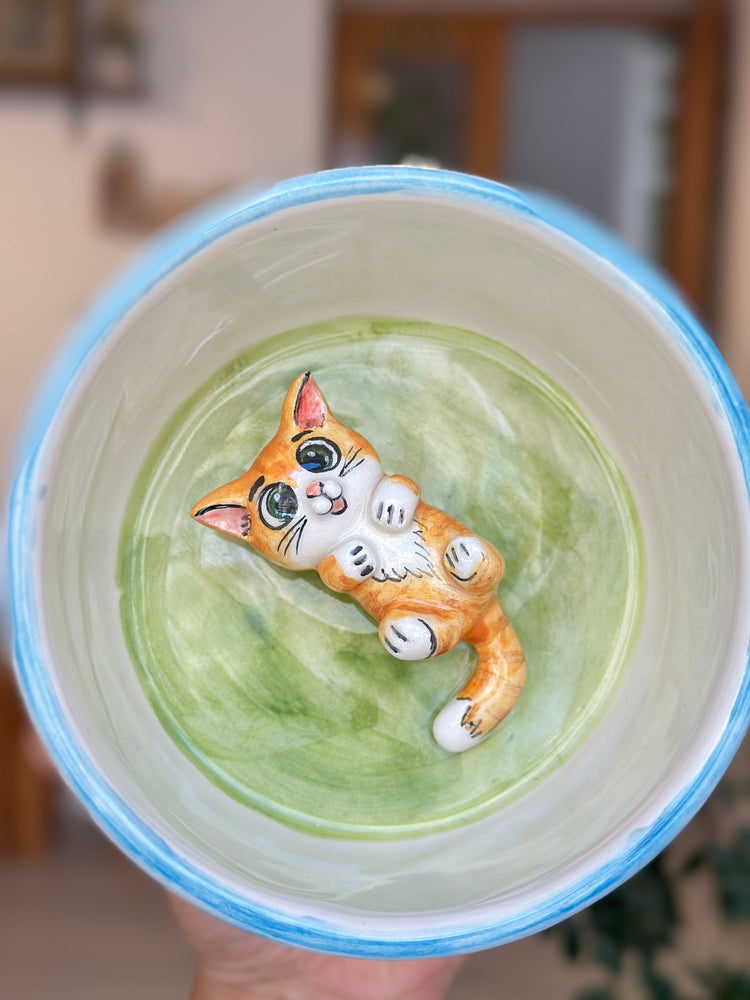 Cat handmade ceramic mug