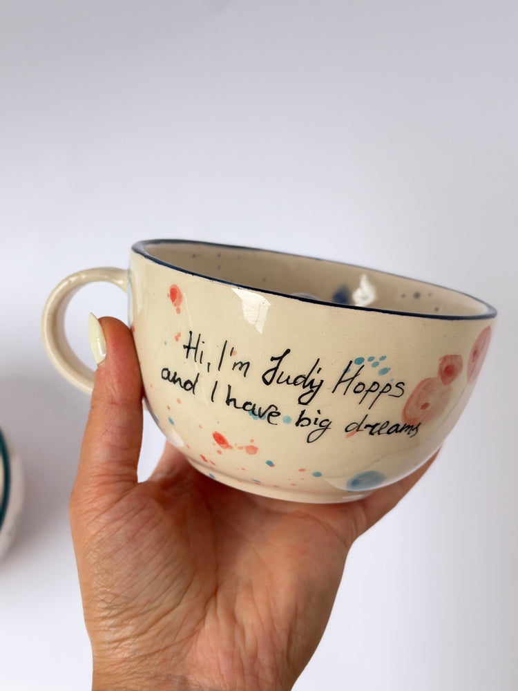 Rabbit handmade ceramic mug