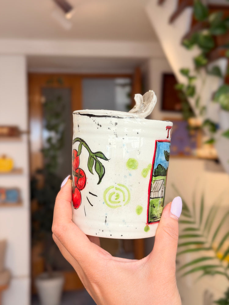 Tomato concerve handmade ceramic mug