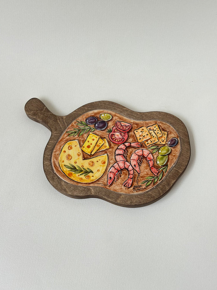 Handcrafted Wooden and Ceramic Serving Pieces