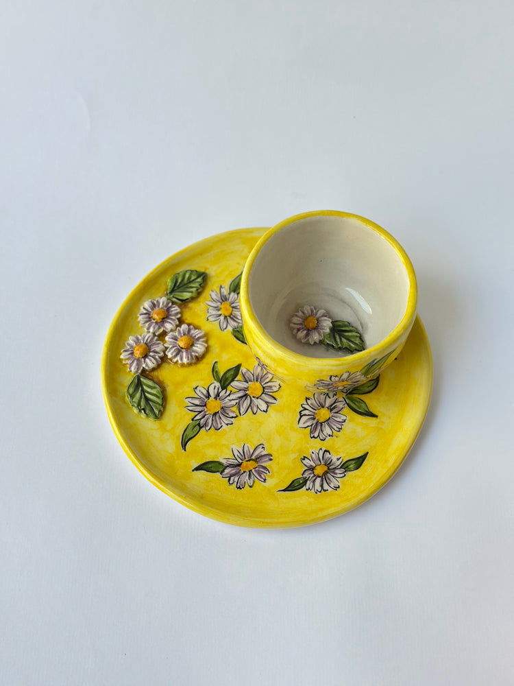 Daisy handmade ceramic cup