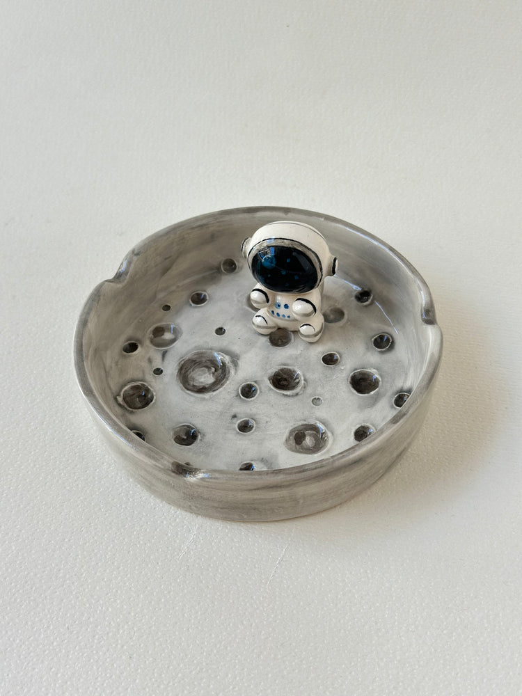 Handmade astronaut ceramic ashtray
