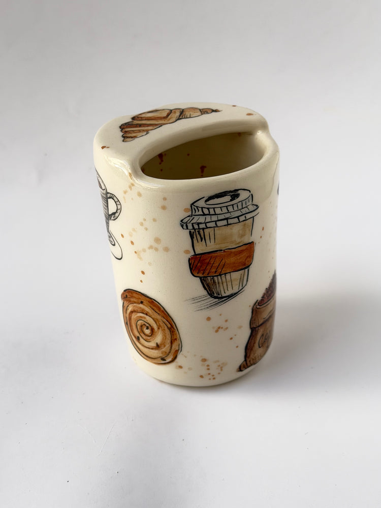Coffee handmade ceramic takeaway mug