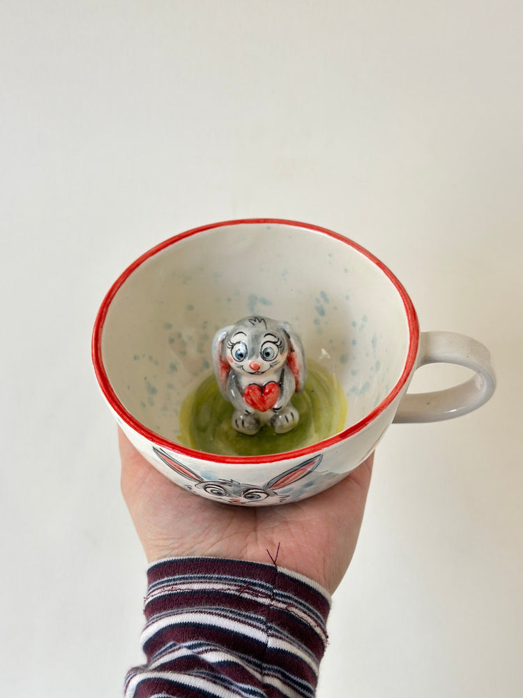 Rabbit handmade mug