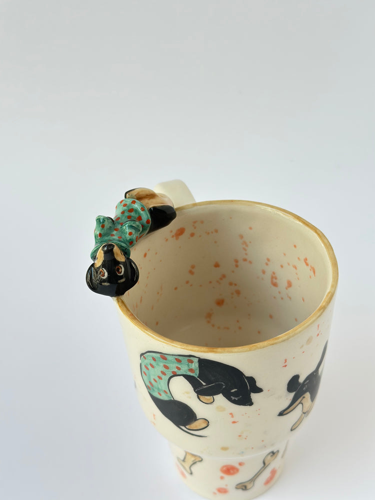Dachshund dog handmade ceramic mug