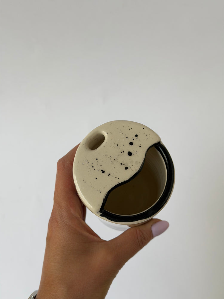 Friends handmade ceramic takeaway mug