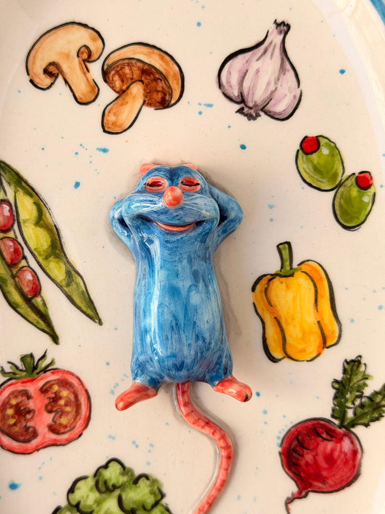Little chef handmade ceramic plate