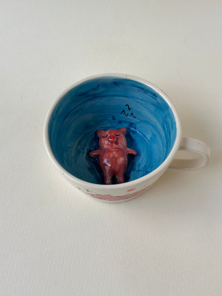 Pig handmade mug ceramic
