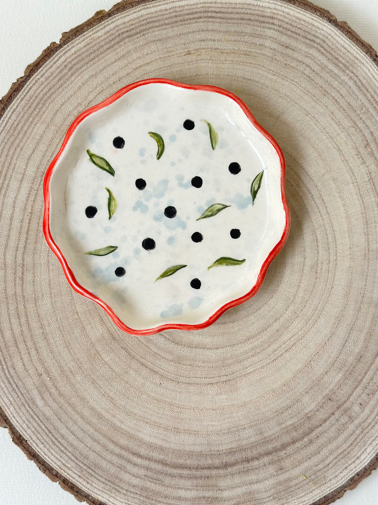 Ladybird handmade mug and plate