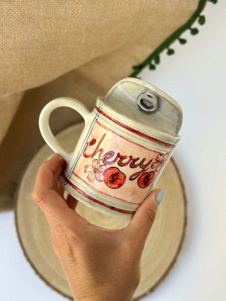 Canned goods handmade ceramic mug