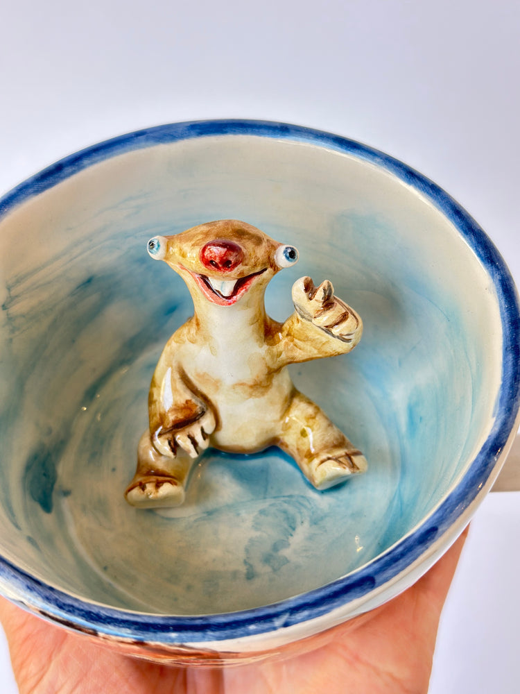 Ground sloth handmade ceramic mug