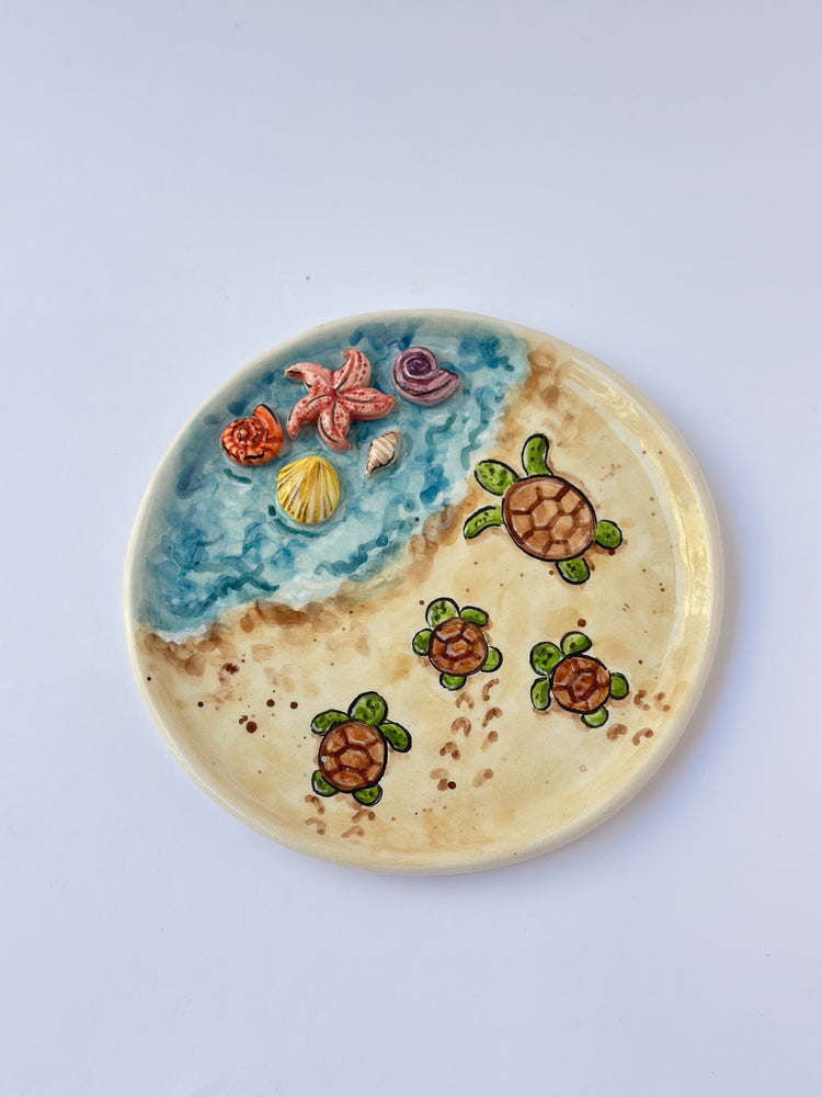 Sea Handmade ceramic coffee cup and plate