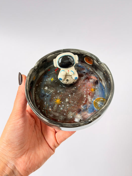 Cosmic handmade ceramic ashtray