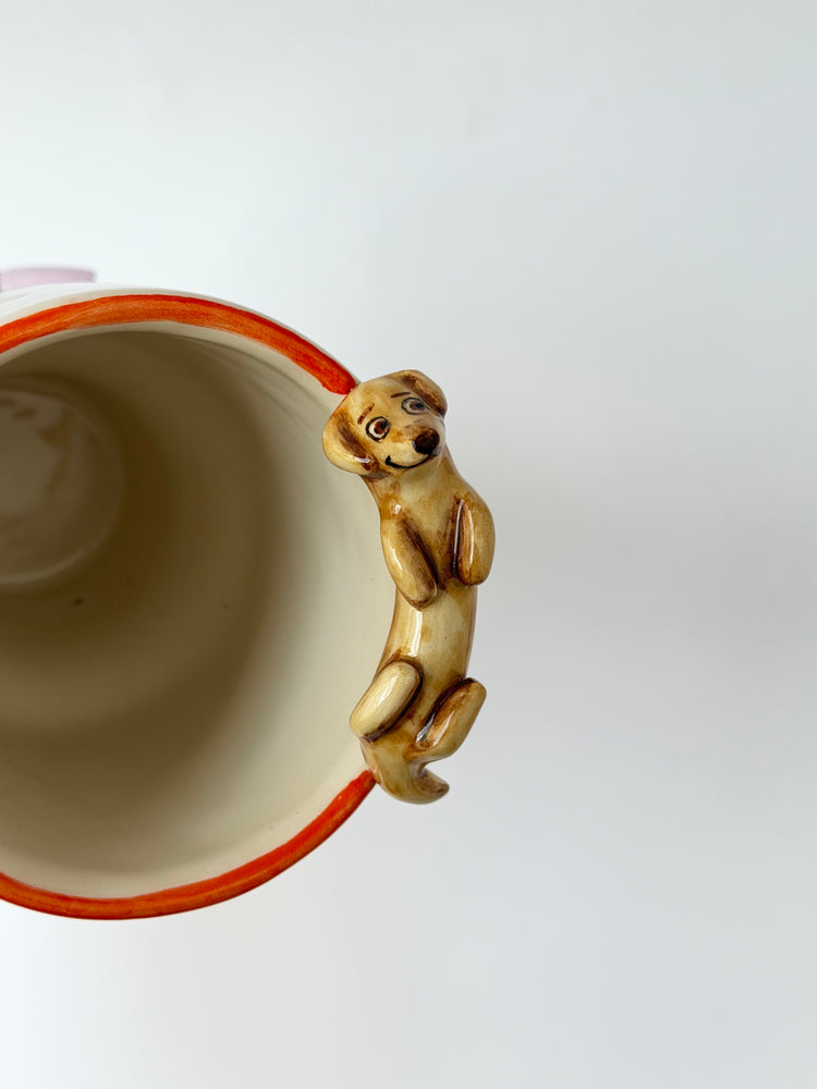 Dachshund dog handmade ceramic takeaway mug