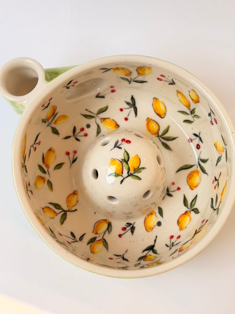 Lemon handmade ceramic washing bowl