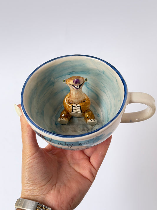 Ground sloth handmade ceramic mug
