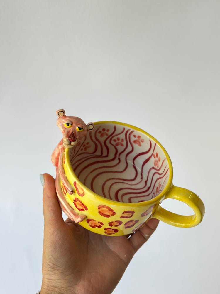 Pink handmade ceramic mug
