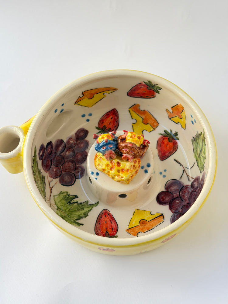 Little Chet and brother handmade ceramic washing fruit bowl