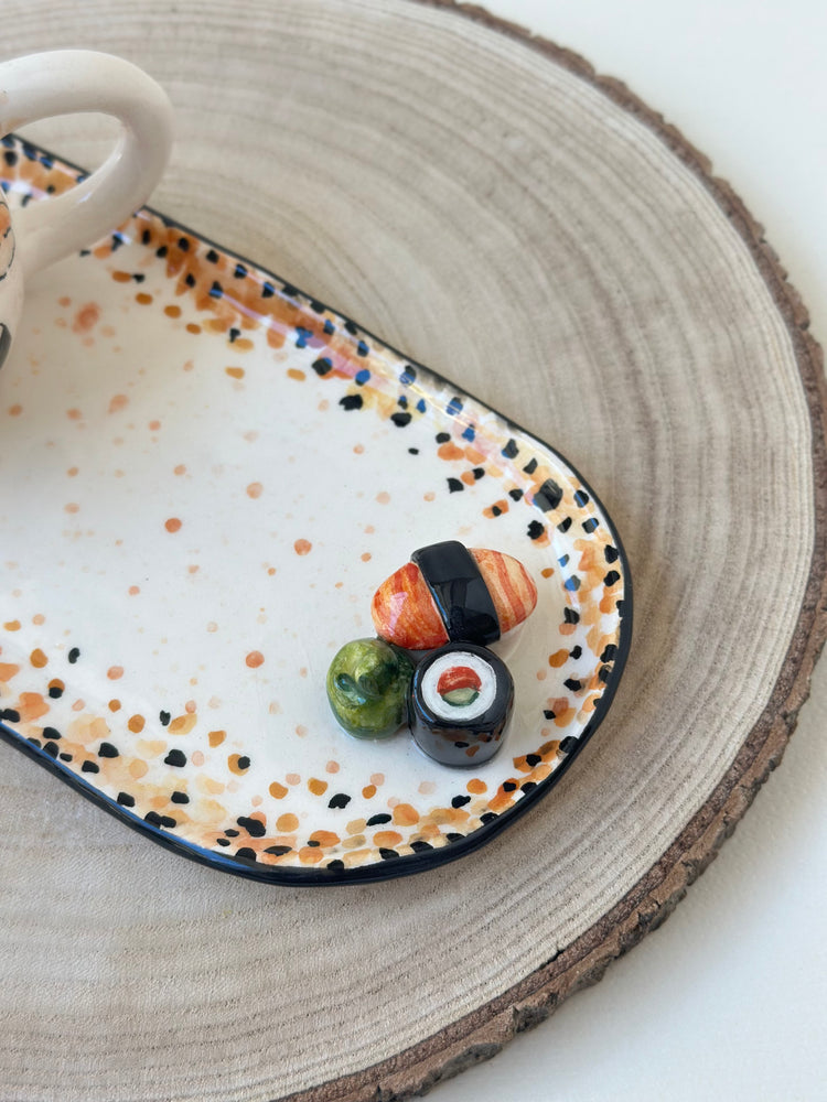 Sushi handmade cup and plate