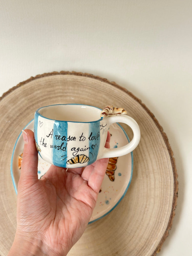 Handmade coffee mug and plate