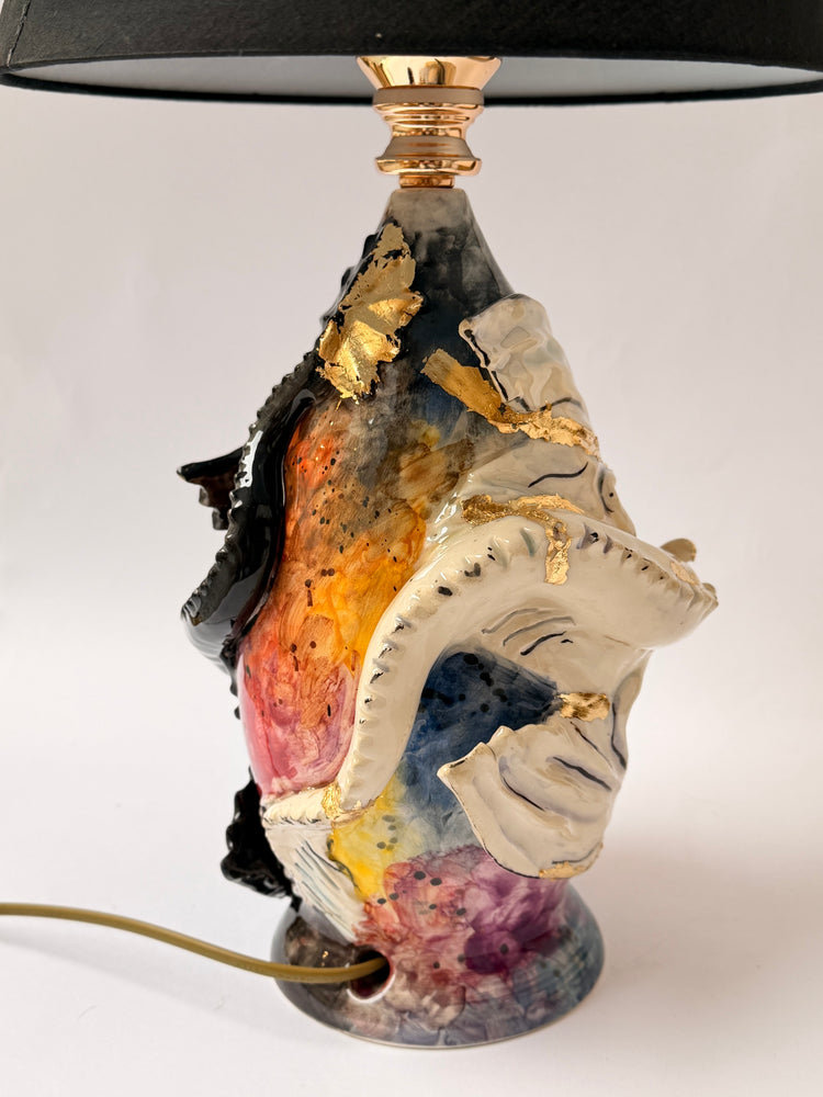 Dragons handmade ceramic lamp