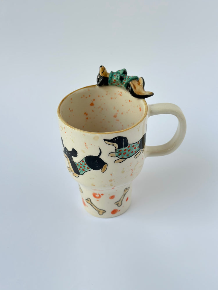 Dachshund dog handmade ceramic mug