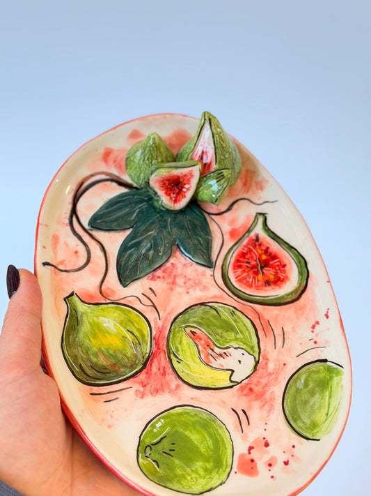 Fig handmade ceramic plate