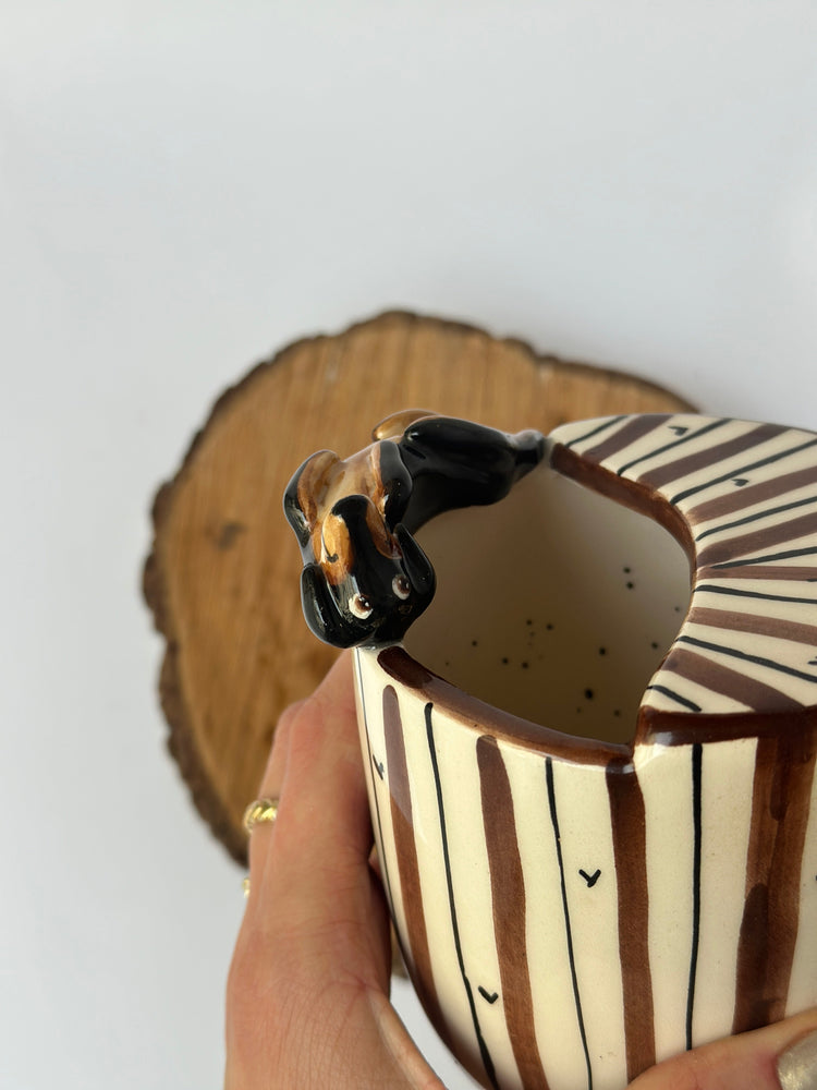 Dachshund Takeaway handmade coffee mug (pre-order)