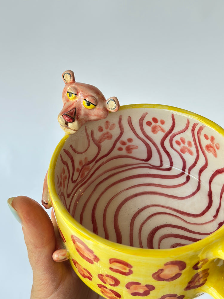 Pink handmade ceramic mug